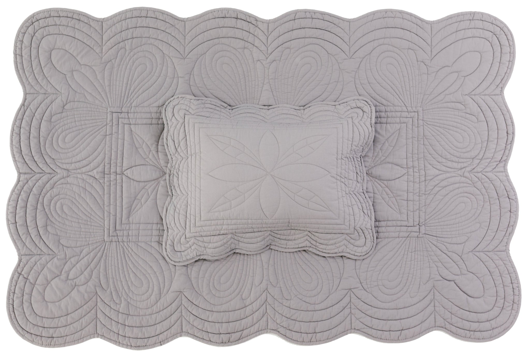 Bonne Mere cot quilt and pillow set elephant grey