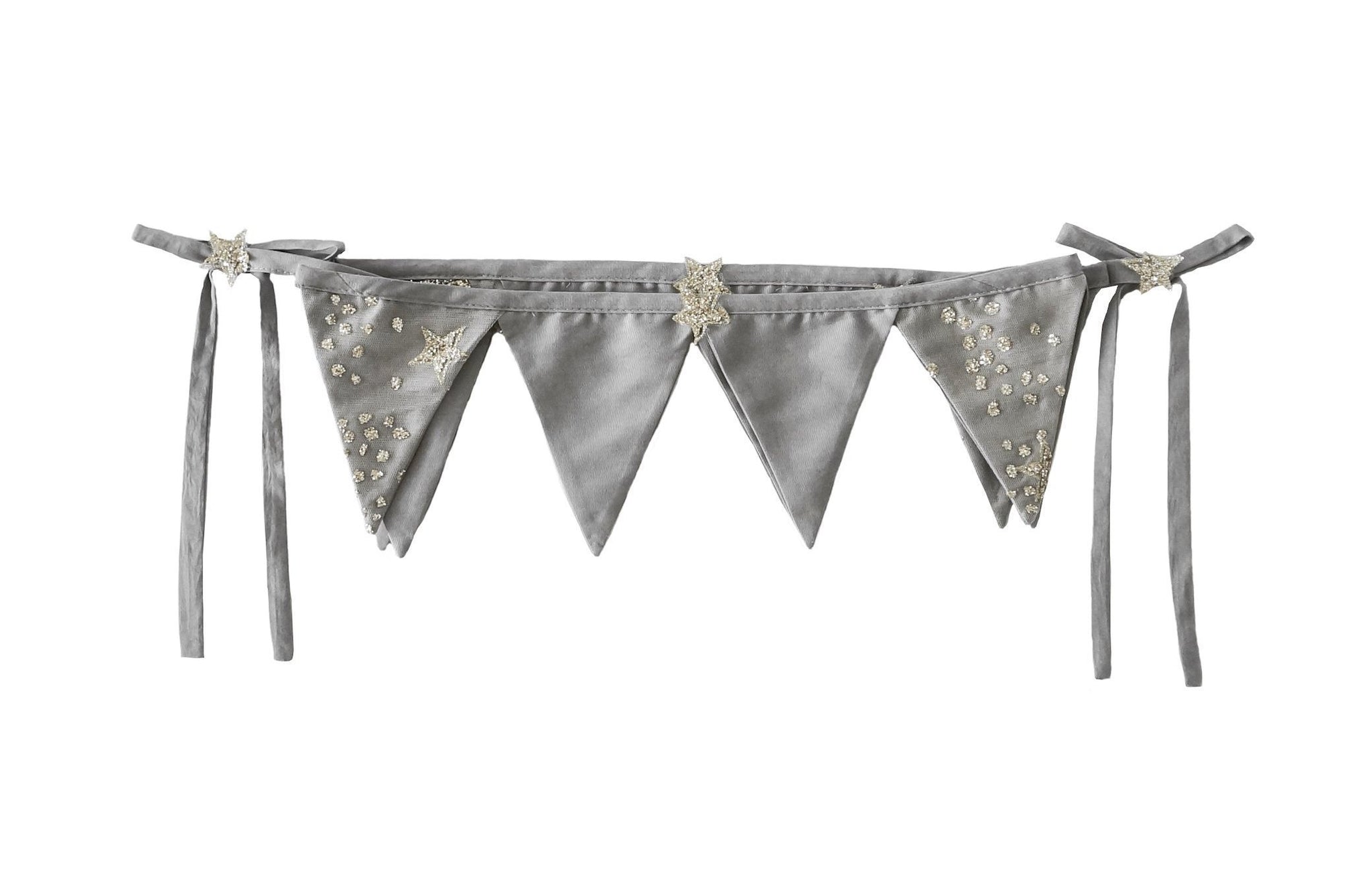 Bonne Mere glitter stars elephant grey bunting