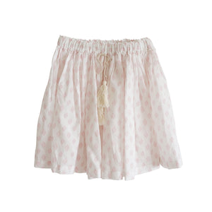 Bonne mere moroccan cotton print skirt shell pink