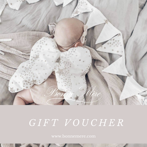 Bonne Mere store gift vouchers for baby showers and new mums 