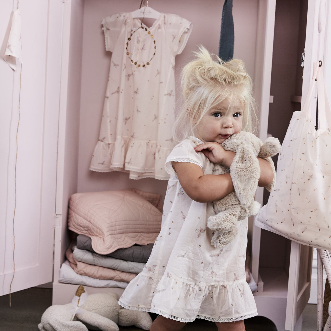 sweet little girls bonne mere sippy print nightie dress