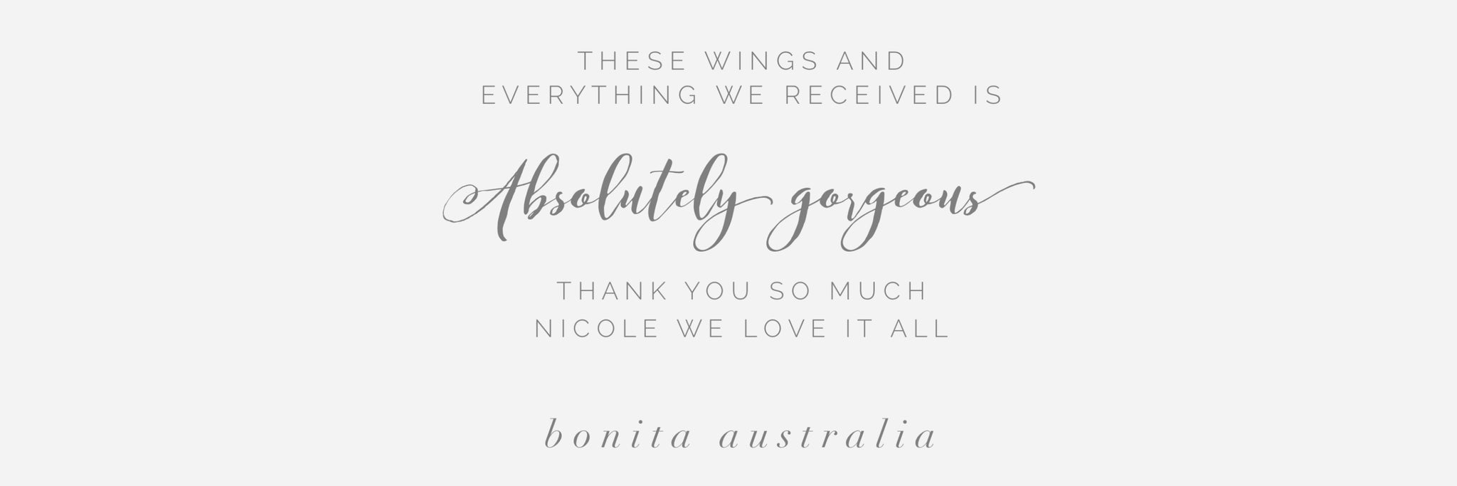 Customer testimonial saying everything they received in there Bonne Mere package was absolutely beautiful