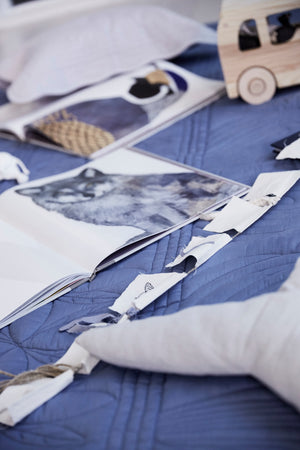 Bonne Mere Cot quilt and playmat Denim