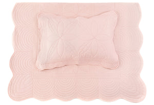 Bonne Mere King Single quilt and pillow set Shell pink