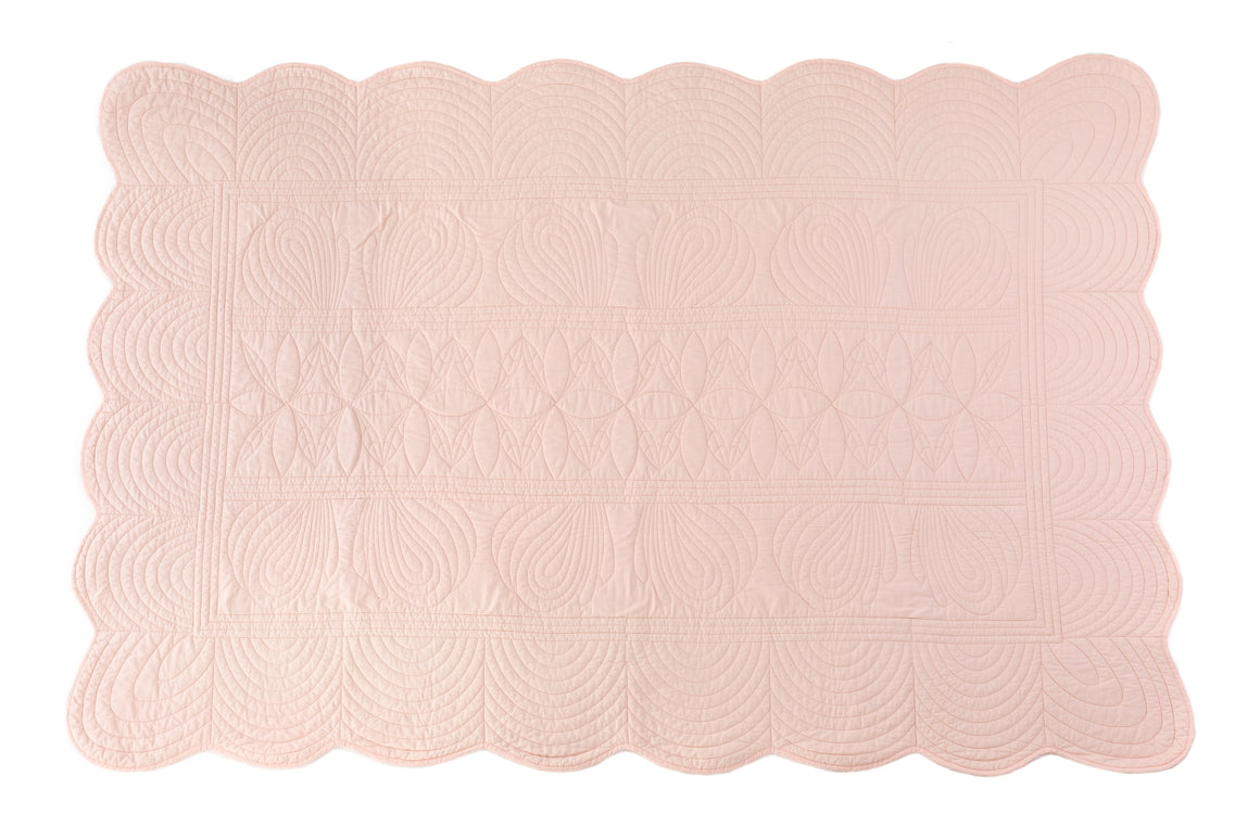 Bonne Mere King Single quilt and pillow set Shell pink