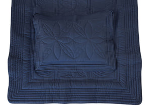 Bonne Mere Single bed quilt and pillow set Navy