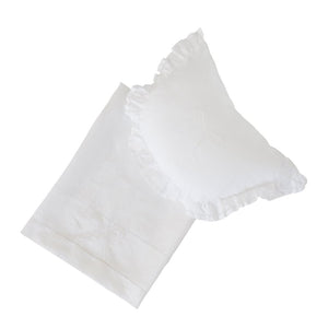 bonne mere white bassinet cotton sheet set with embroidered bow