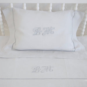 bonne mere azure mist pure linen bassinet sheet sets