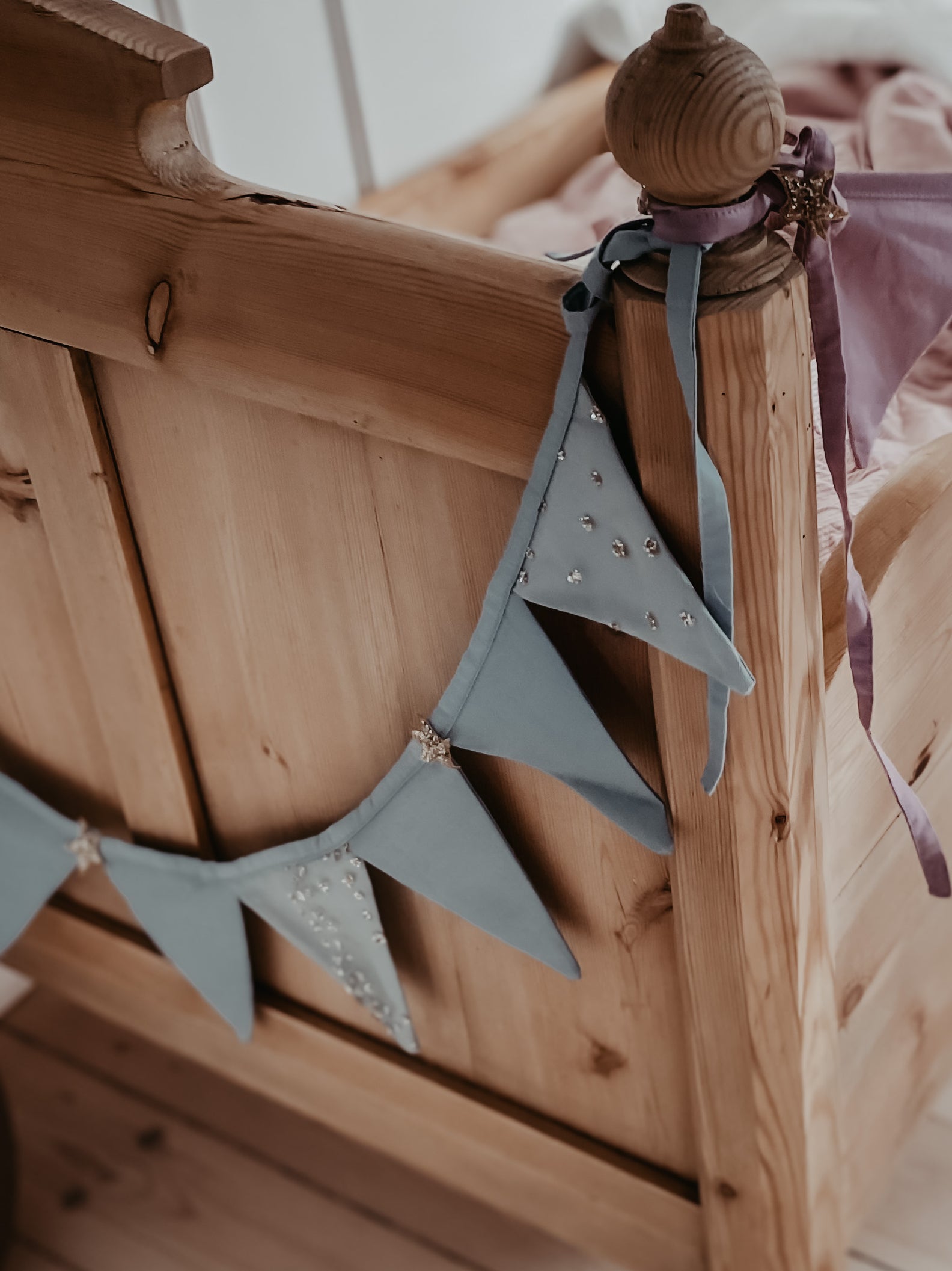 duckegg blue glitter stars bunting decor for kids room