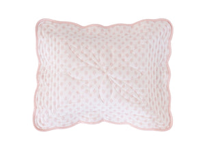 Bonne Mere cot playmat quilt and pillow set in shell pink fern print