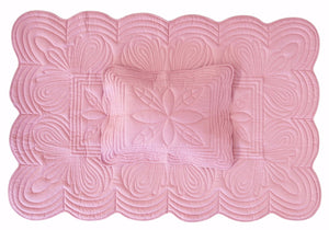 Bonne Mere cot quilt set and playmat Rose
