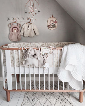 Bonne Mere baby cot quilt and pillow white