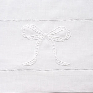 bonne mere white bassinet cotton sheet set with embroidered bow