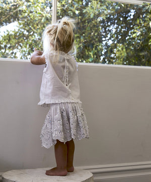 sequin hearts white sparkle skirt for girls