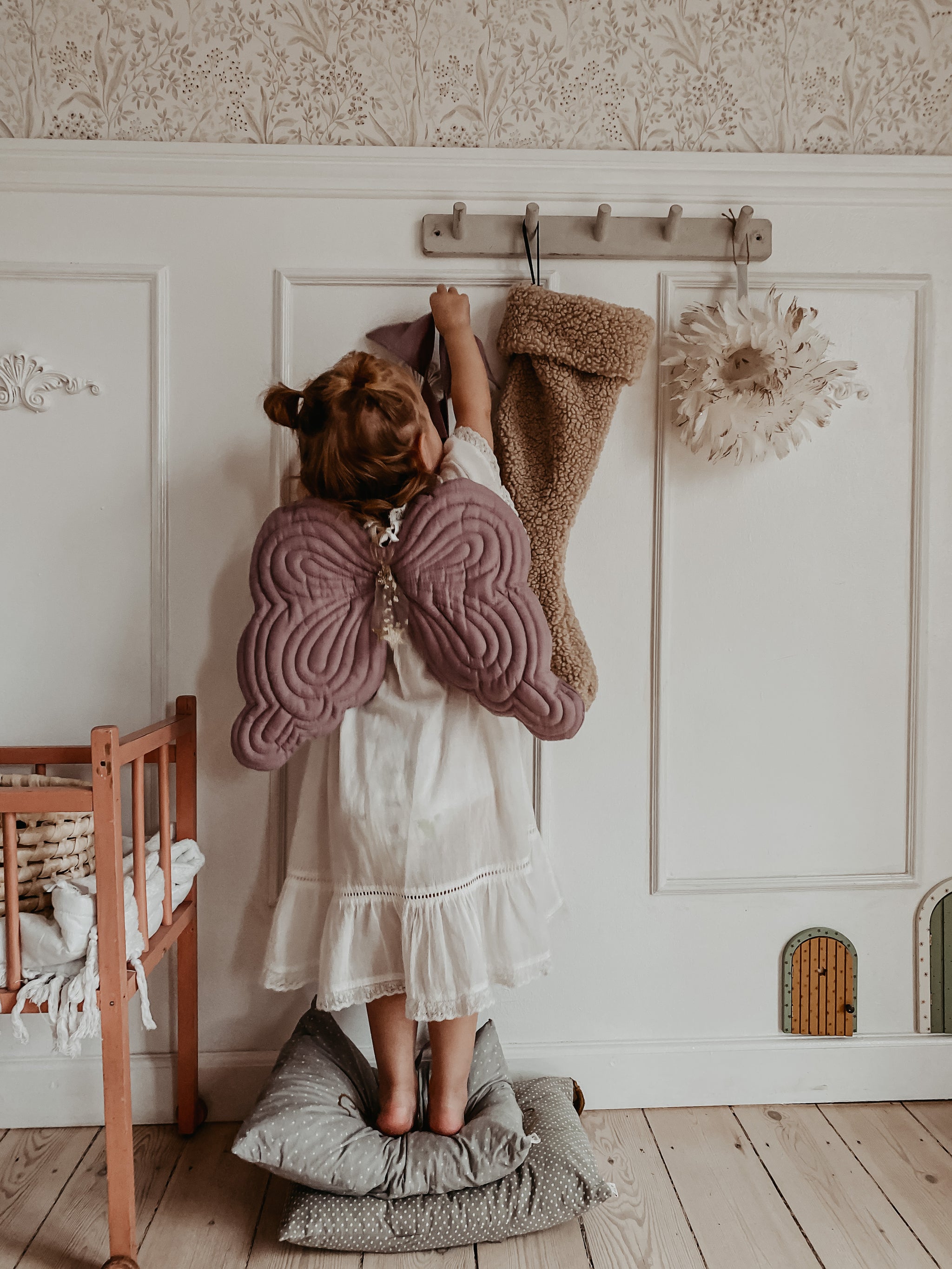 little girls sparkly angel wings mulberry