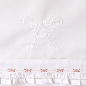 bonne mere rosebud embroidered bassinet sheet set